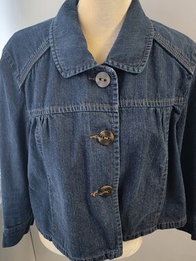 a.n.a Denim Swing Jacket Womens XL Blue Boho Indie Utility Y2K Artsy Retro